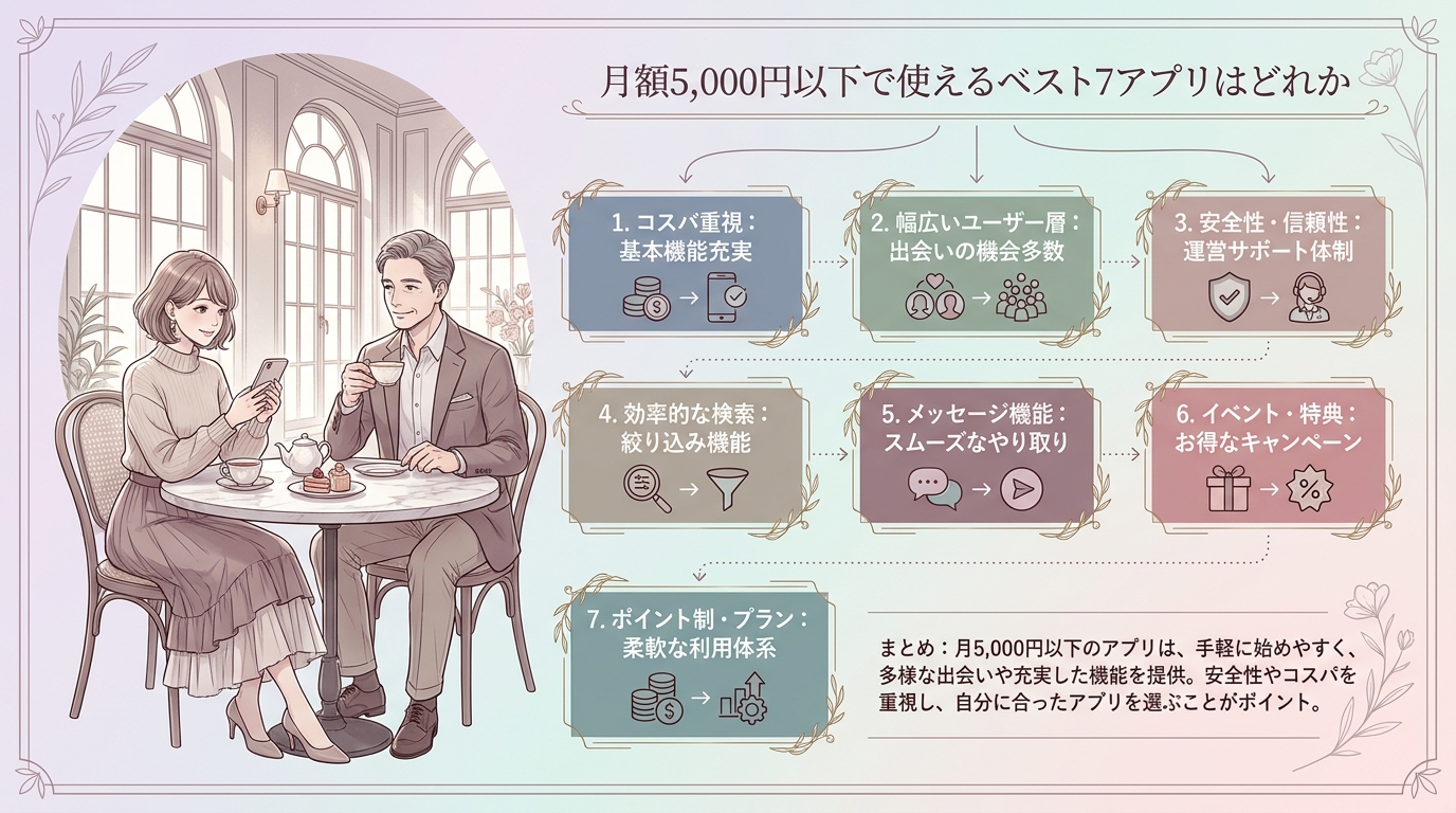 月額5,000円以下で使えるベスト7アプリはどれか