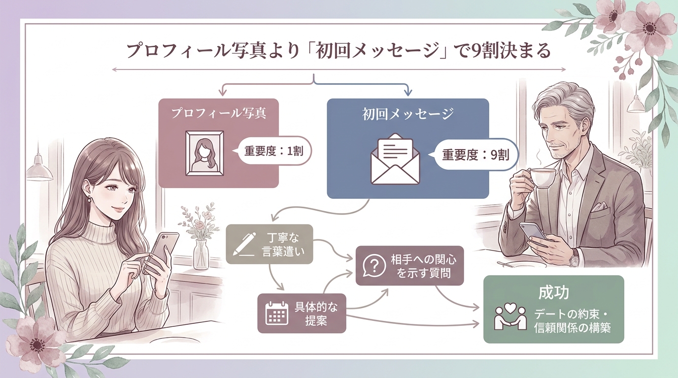 プロフィール写真より「初回メッセージ」で9割決まる