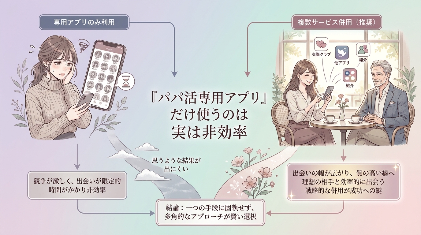「パパ活専用アプリ」だけ使うのは実は非効率