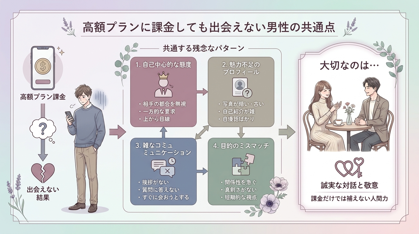 高額プランに課金しても出会えない男性の共通点