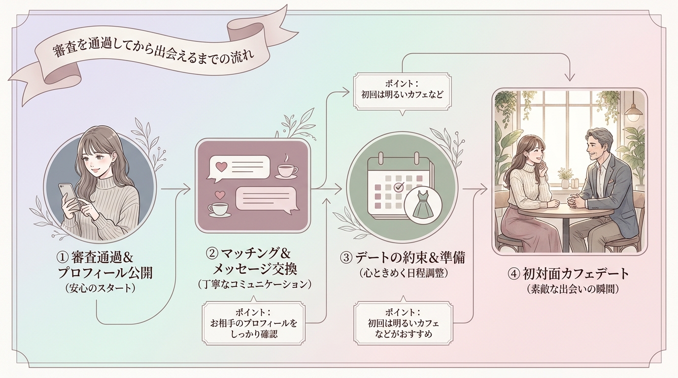 審査を通過してから出会えるまでの流れ